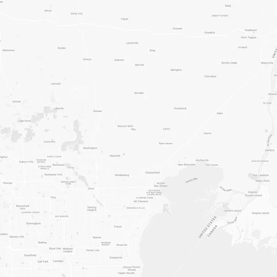 Grayscale map of southeast Michigan